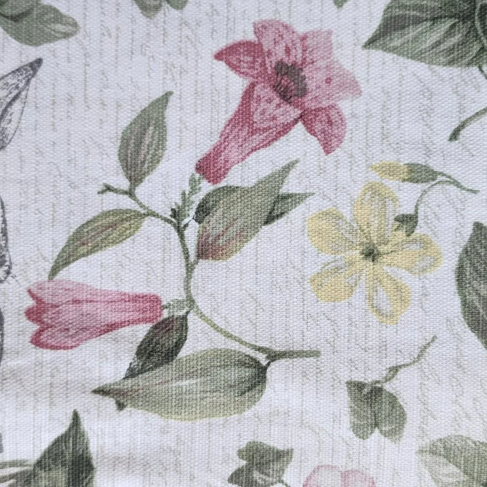 70in Round Cotton Tablecloth And Napkins With Printed Bunnies And Flowers Set - Picture 7 of 16